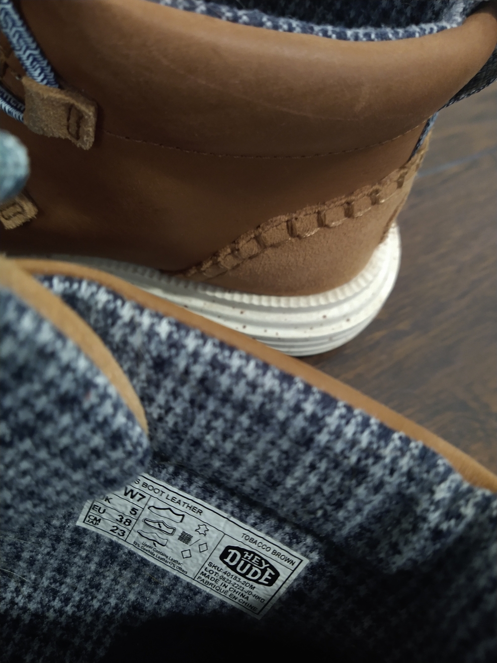 Hey Dude Women's Chukka Boots in Brown with White Sole - Picture 5 of 6